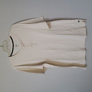 GAP Henley Shirt Mens XXL Cream S/S Classic Cotton Cabincore Fall